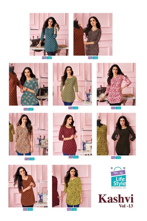 MCM kashvi vol-13 short top kurtis wholesale naina catalogue